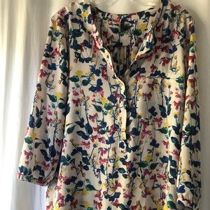 NYJD Floral Blouse from Nordstrom Size XL -  Buttons, Pocket, and Pleating
